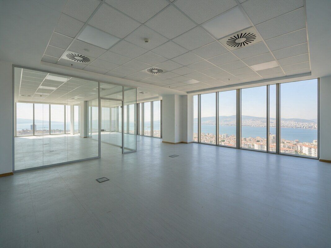 Körfez manzaralı boş ofis katı